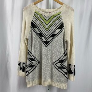 Confess Large Knit Beachy Scoop Neck Longline Slouchy Oversized Sweater Loose